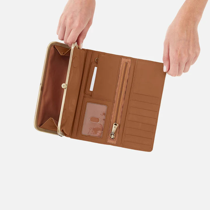 Hobo Bags Rachel Continental Wallet - Polished Leather - Truffle