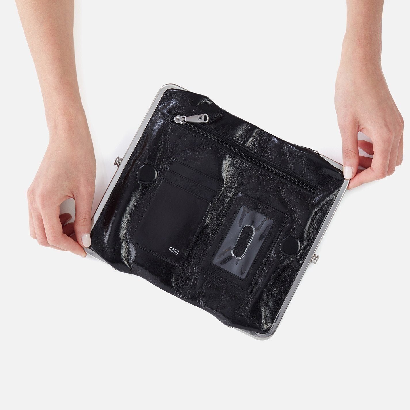 Hobo Bags Lauren Clutch Wallet - Velvet Hide - Black