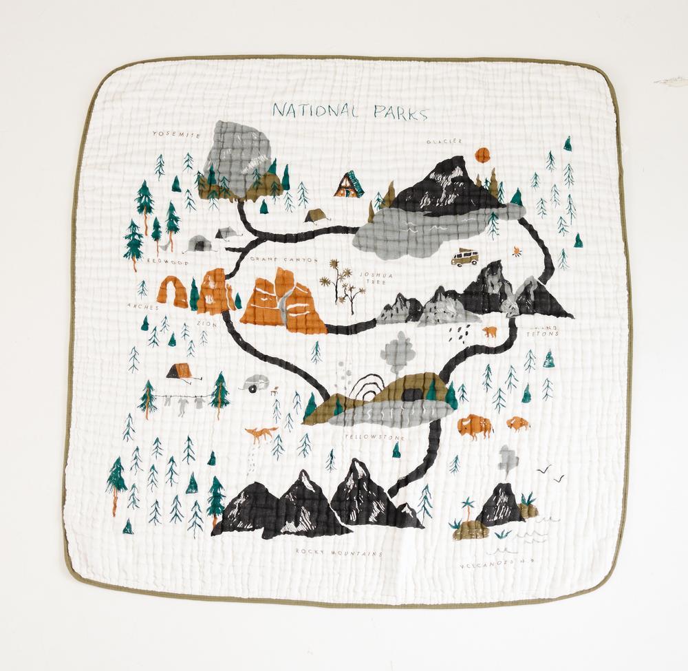 Clementine Kids Cotton Muslin Reversible Quilt - National Parks