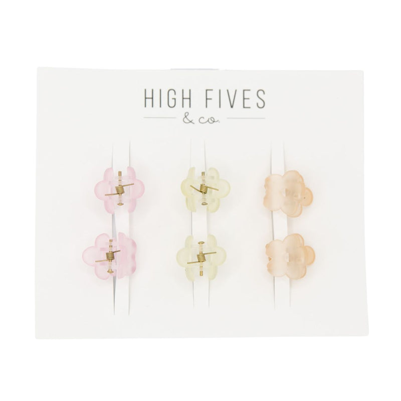 High Fives Mini Daisy Hair Claw Clips - Set of 6 - Pastel Warm Tones