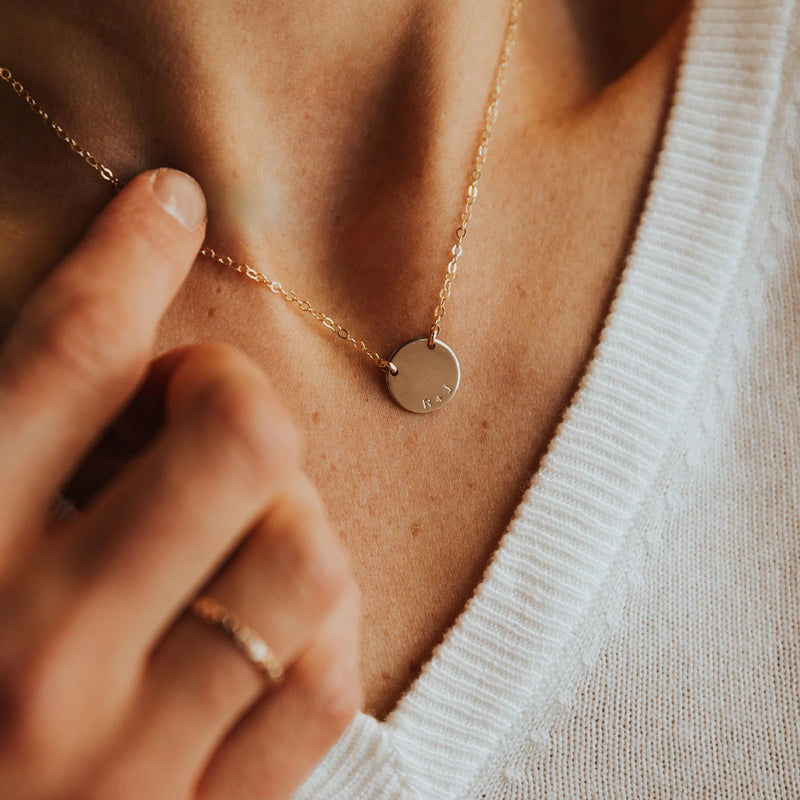 Made by Mary Gold Filled Mini Zola Disc Necklace - April / Daisy